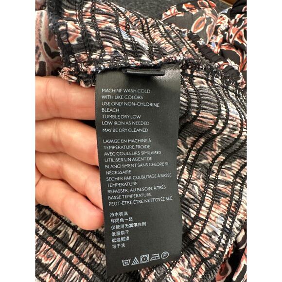 Free People Printed Santiago Cropped Smocked Blouse, Size M, Like New - Picture 6 of 8